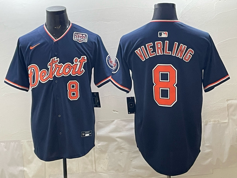Men Detroit Tigers #8 Vierling blue Nike 2026 MLB Jersey 04090->->MLB Jersey